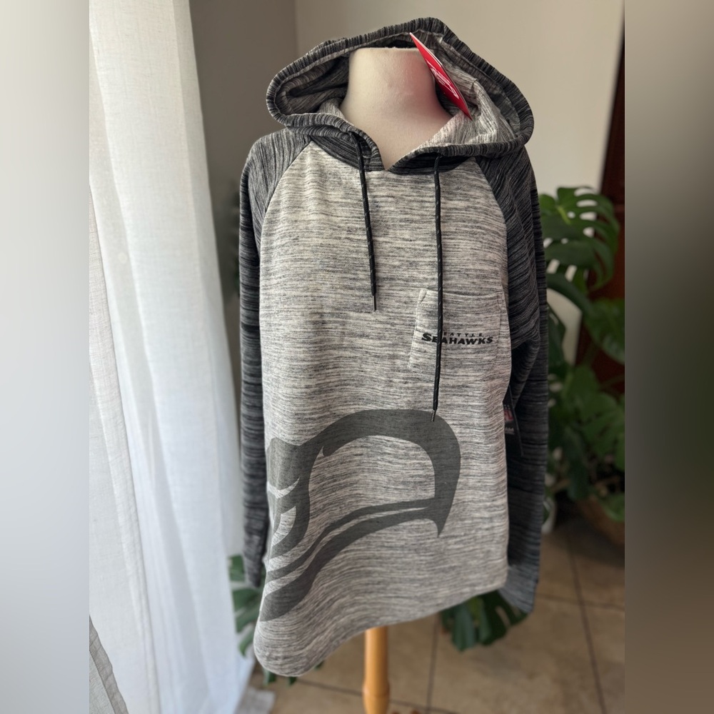 NFL Seattle Seahawks‎ Hoodie Ultra Game Gray Black Pocket Sweatshirt Men’s M NWT